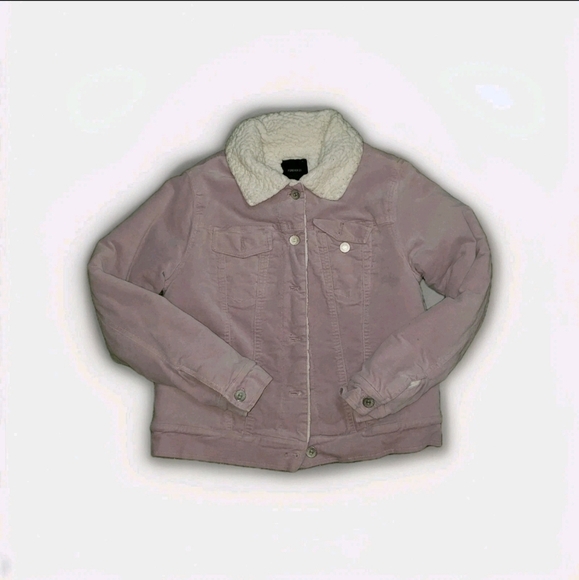 Forever 21 Lavender Purple Sherpa Jacket High Collar w/Pockets Size S H1 - Picture 1 of 7